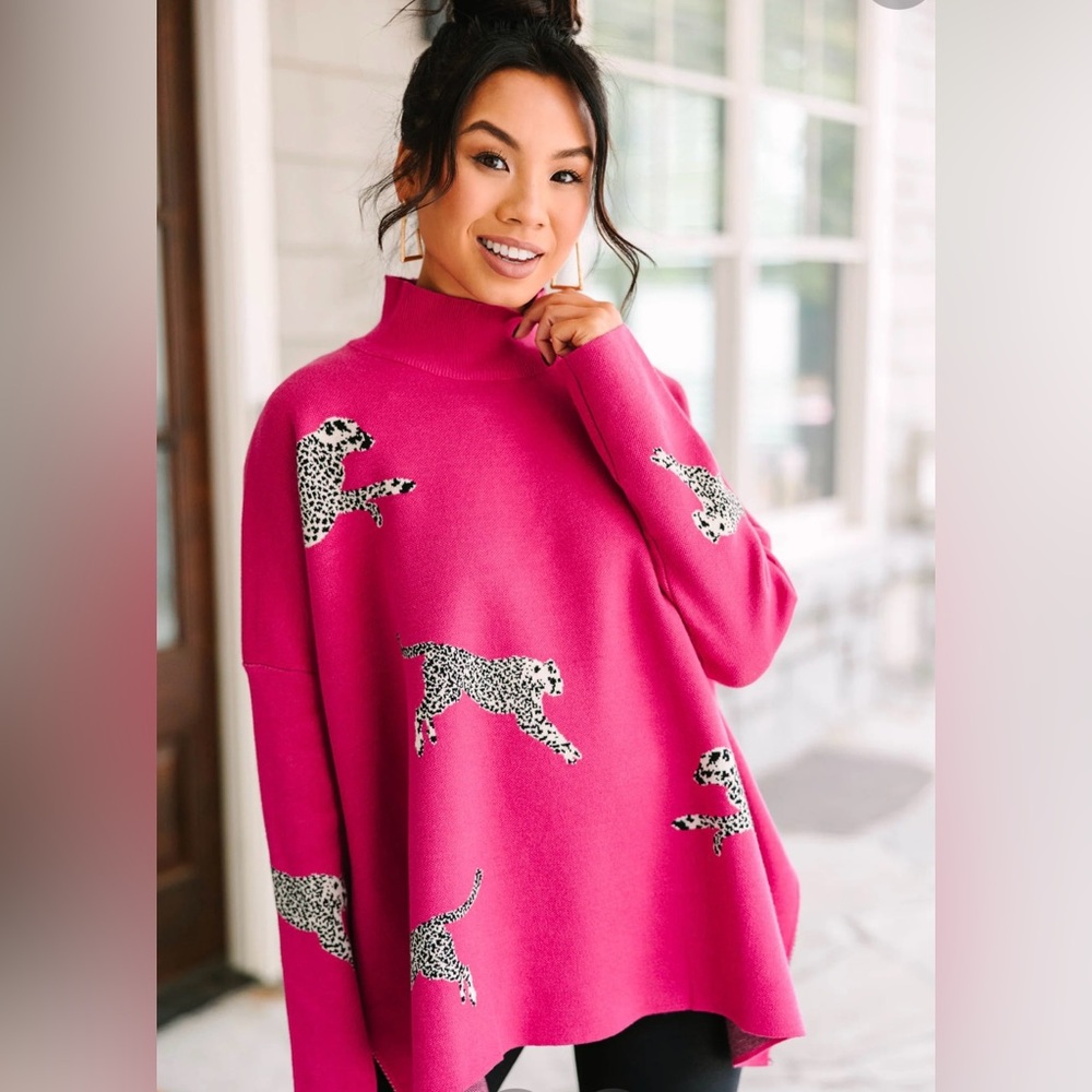 Entro Vibrant Pink Knit Sweater